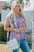 Boho Pattern Print Flounce V Neck Tank Top
